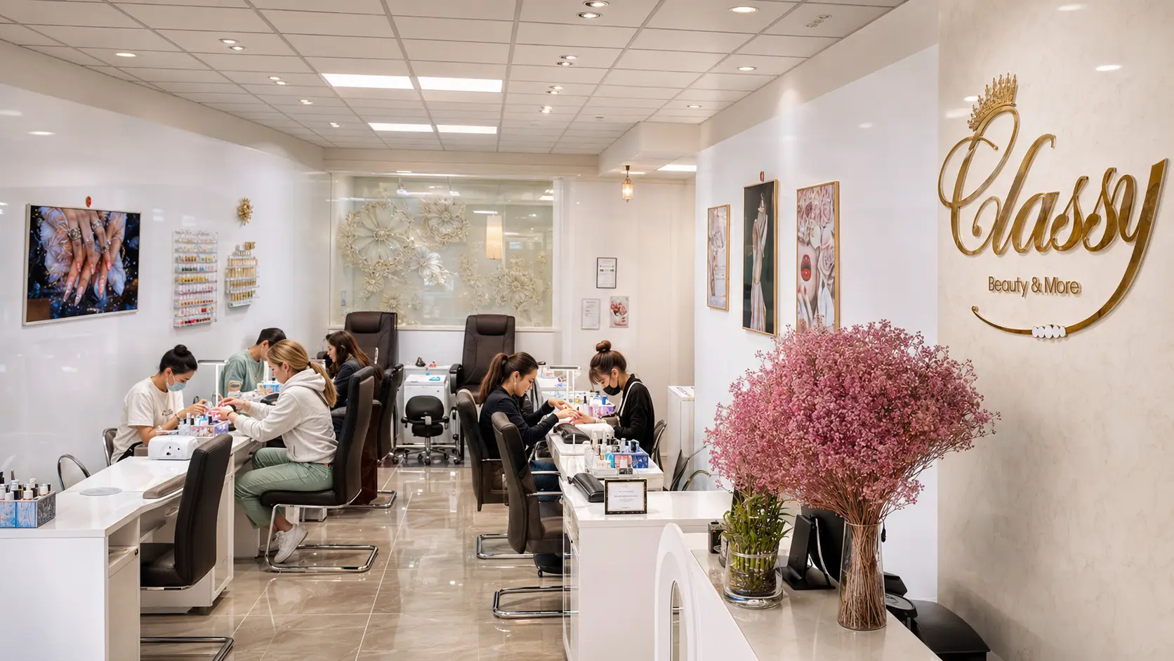 Innenansicht des Studios Classy Beauty & More im Löwen Center Bergisch Gladbach